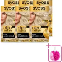 Syoss 6 x Oleo Intense 10-50 Permanente Haarkleuring - Licht asblond - Economische verpakking - 6 stuks