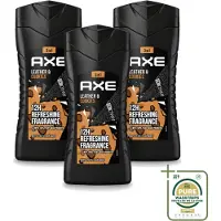 Axe 3 x - 3-in-1 Douchegel - Leather & Cookies - 100% Plantaardig - 250 ml - Wasstrips - 3-in-1 Douchegel - Douchegel Voor Lichaam - Douchegel Voor Gezicht - Douchegel Voor Haar - Geur Leer En Koekjes