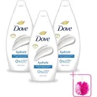 Dove 3 x – Douchegel – Hydrate – 450 ml - Bulkverpakking - Douchegel hydrateren - Douchemop - Zachte huid