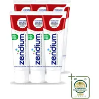 Zendium 6 x – Tandpasta – Tandvlees Protect – 75 ml - Wasstrips - Gevoelig Tandvlees - Natuurlijke Tandpasta - Tandvlees Bescherming - Milde Tandpasta - Fluoride