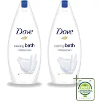 Dove 2 x – Douchegel – Caring Bath – 450 ml - Grootverpakking - Vaatwasstrips - Douchegel - Huid Verzorging - Zachte Huid - Schuim Douchegel - Hydraterende Crème