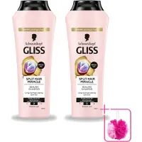 GLISS 2 x -Kur - Shampoo - Split Hair Miracle - Herstelt Gespleten Haarpunten - 400 ml - Bulkverpakking - Gespleten haarpunten - Douchemop - Haar herstellen
