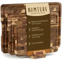 Namture Giftset - 3 Snijplanken + Houder Acaciahout - Giftset