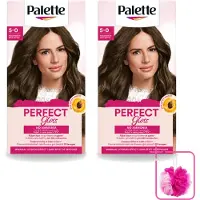 Palette 2 x - Haarverf - Perfect Gloss 5 Medium Brown - Bulkverpakking - Haarkleur - Douchemop - Ammoniakvrije haarkleuring