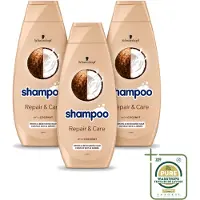 Schwarzkopf 3 x - Shampoo Repair & Care - Herstelt Beschadigd Haar - 400 ml - Wasstrips - Herstel Beschadigd Haar - Droog Haar - Gespleten Haarpunten - Haar Verzorging - Haar Herstel