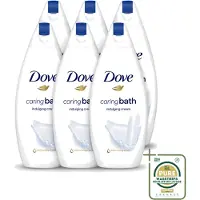 Dove 6 x – Douchegel – Caring Bath – 450 ml - Wasstrips - Douchegel - Huid Verzorging - Milde Reiniging - Hydraterende Crème - Zachte Huid