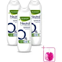 Neutral 3 x – Douchegel – Parfumvrij – 250 ml - Bulkverpakking - Gevoelige huid - Douchemop - Douchegel