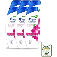 Head & shoulders 6 x - Shampoo - Smooth & Silky - 250ml - Wasstrips - Roosvrij Haar - Droog Haar - Pluizig Haar - Glad Haar - Zijdezacht Haar