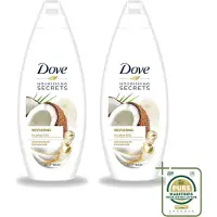 Dove 2 x Nourishing Secrets - Douchegel - Kokosolie & Amandel melk - Sulfaatvrij - 250 ml - Wasstrips - Douchegel - Kokosolie - Amandelmelk - Natuurlijke Verzorging - Sulfaatvrije Douchegel