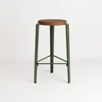 TIPTOE Mi Lou Barkruk - 66 cm Tinted oak | Rosemary Green | Triangle