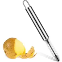 Famanu – Aardappel dunschiller van RVS, groente dunschiller met julienne functie, rechte snijmachine voor keuken, ideaal voor het schillen van groenten zoals aardappelen en wortelen