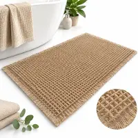 VHV - Badmat antislip - Douchemat - Absorberende badmatten - Badkamermat - Badkamer tapijt - Boho Deko voetmat badkamerdecoratie - Toiletmat - Sneldrogend en wasbaar