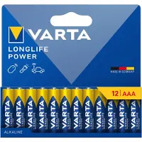 Varta 4903121782, Alkaline batterij "LONGLIFE POWER", type Micro AAA, 12 stuks