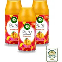 Air Wick 3 x – Luchtverfrisser Navulling – Island Mango – 250 ml - Wasstrips - Luchtverfrisser - Geur - Tropisch - Mango - Fris