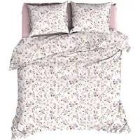 Romanette dekbedovertrek Silke roze - 100% katoen - gebloemd - 240 x 220 cm