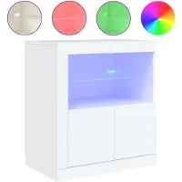 vidaXL Dressoir met LED-verlichting, wit, 60x37x67 cm