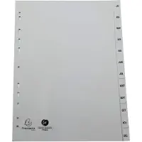 Exacompta 10x Tabbladen met bedrukte tabs in gerecycled PP - 12 tabs - januari/december - A4 - Grijs - 1812E