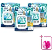 Ambi Pur 3 x - 3Volution - Starterkit - Fresh Linnen - 20 ml - Bulkverpakking - Geurwisseling - Douchemop - Frisse linnengeur