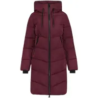 Geisha Jas Lange Gewatteerde Jas Met Opstaande Capuchon 68534 18 000480 Burgundy Dames Maat - XXL