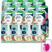 Glade 12 x - Navulling Elektrische Olie - Exotic Tropical Blossoms - Zonder Houder - Bulkverpakking - Tropische geur - Douchemop - Monoi olie