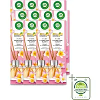 Air Wick 12 x - Geurstokjes - Delicate Frangipani Bloemen - Essentiële Oliën - 40 ml - Grootverpakking - Vaatwasstrips - Geurstokjes - Frangipani - Geur - Essentiële Oliën - Exotische Geur