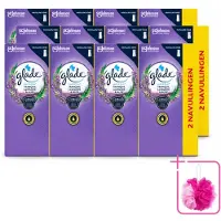 Glade 12 x - Touch & Fresh Navulling - Tranquil Lavender & Aloë - 2 × 10 ml - Bulkverpakking - Geur - Douchemop - Ontspanning