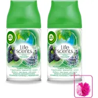 Air Wick 2 x - Life Scents - Luchtverfrisser Navulling - Boswateren - Automatische Spray - 250 ml - Bulkverpakking - Boswater - Douchemop - Natuurlijke geur