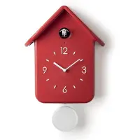 Kavo - Koekoek Klok - Koekoeksklok Modern - Minimalistische Koekoeksklok - Rood - 25cm x 12cm x 39cm