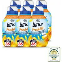 Lenor 6 x - Wasverzachter - Fresh Air Zonnestralen - Ultra Geconcentreerd - 36 Wasbeurten - Wasstrips - Wasverzachter - Wasverzachter Buitenfris - Zonnestralen - Geur - Geurverzachter