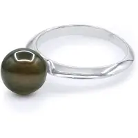 ATELIERS SAINT GERMAIN Ring Echte Tahitiaanse Cultuurparel Rond 8-9 mm - Wit Goud