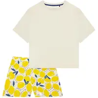 Schiesser Pyjama 'Casual Fashion' ivoor / geel