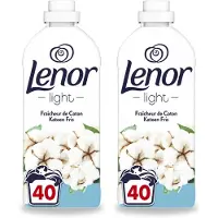 Lenor 2 x Light - Wasverzachter - Katoen Fris - Fris & Zacht - 40 Wasbeurten - Voordeelverpakking - 2 stuks