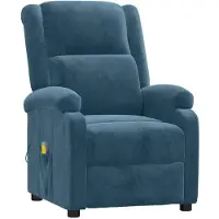 vidaXL Massagestoel fluweel blauw