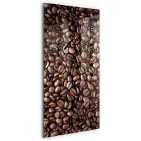 Tulup Wandklok - Koffiebonen Gekleurde Glazen Klok - 30x60 cm - Bruin Glazen Klok Met Print - Zwarte handen - Rechthoekige Klok - Moderne Wandklok Glas - Wandklok Glas Decoratie