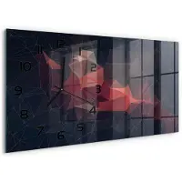 Tulup Wandklok - Abstracte achtergrond Gekleurde Glazen Klok - 60x30 cm - Roze Glazen Klok Met Print - Zwarte handen - Rechthoekige Klok - Moderne Wandklok Glas - Wandklok Glas Decoratie