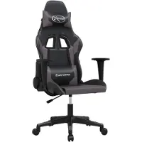 vidaXL Gamingstoel met massagefunctie, zwart en grijs, kunstleer