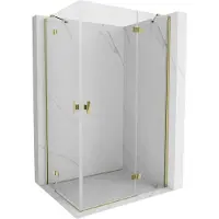 Mexen Mist-H Duo douchecabine scharnierend rechts 90 x 100 , transparant, goud - 8A5-090L-100P-50-00