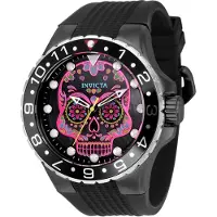 Invicta Aviator 36854 Herenhorloge - Quartz Uurwerk - Roestvrij Staal met Roze Wijzerplaat - 50 mm