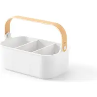 Umbra Bellwood stapelbare opbergbak, multifunctionele caddy-organizer, 28 x 18 cm, wit/natuur