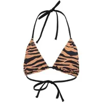 SOULCAL Bikinitop voor dames met tijgerprint en strik aan de achterkant (Zwart/Bruin)