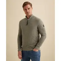 Vanguard Trui 'Pullover with half-zip and allover texture' lichtgroen