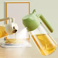 Famanu – Glazen olie sproeier en dispenser, 2 in 1 olijfolie sproeier en dispenser, olie spuitfles van 500 ml voor koken en barbecue