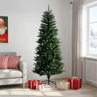 vidaXL Artificial Hinged Christmas Tree 210 cm PE en PVC Groen