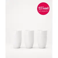 Vtwonen - Basic - Set van 6 - Mokken zonder oor - Wit - Porselein - 275ml