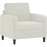 vidaXL - Fauteuil - 60 - cm - fluweel - crèmekleurig
