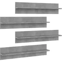 vidaXL Wandschappen 4 st 80x11,5x18 cm bewerkt hout betongrijs