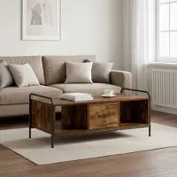 vidaXL Salontafel Gerookt eiken 99,5 x 49 x 41 cm Bewerkt hout