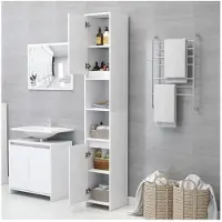vidaXL Badkamerkast, wit, 30x30x183,5 cm, van houtvezel