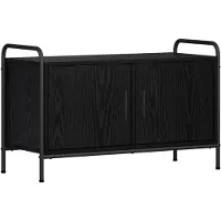 vidaXL Tv-meubel 79,5 x 33 x 50 cm Zwart eiken Bewerkt hout