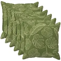 vidaXL Kussensloop 6 st HOUTEN Blad Design 60 x 60 cm Polyester